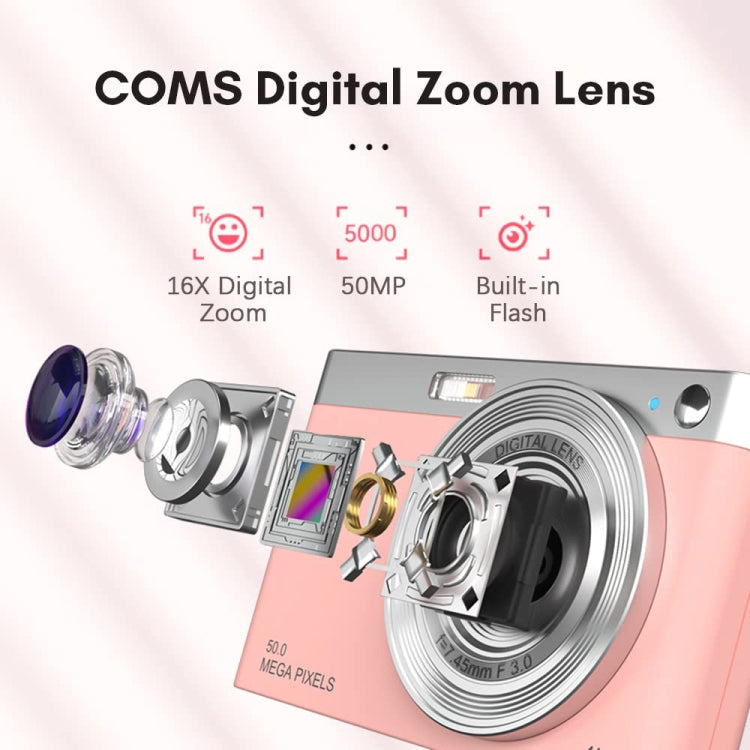 50 MP HD Camera 4K Video Retro Vlog Self-Shooting Camera, Black, Pink, White 50 MP HD Camera 4K Video Retro Vlog Self-Shooting Camera, Black, Pink, White